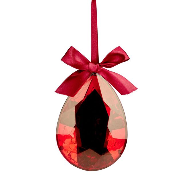 Joyau de No&euml;l rouge &agrave; suspendre H12 cm
