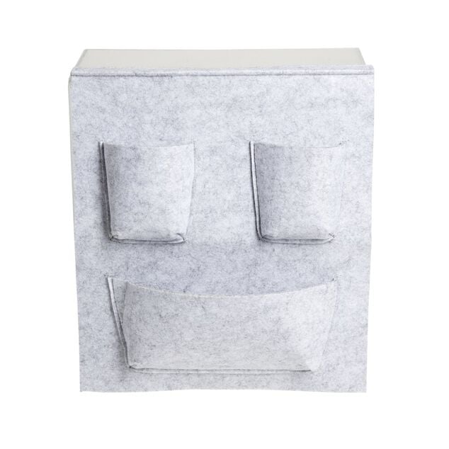 Rangement Box Cube pochette feutrine gris clair 34x30cm