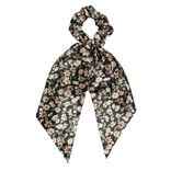 Chouchou foulard noir motif floral marron