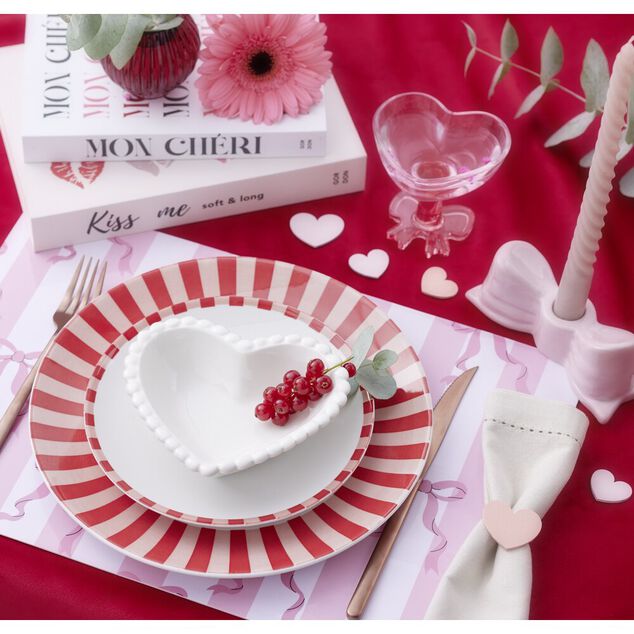 Set de table plastique d&eacute;cor noeud rose 30x45cm (2 mod&egrave;les)