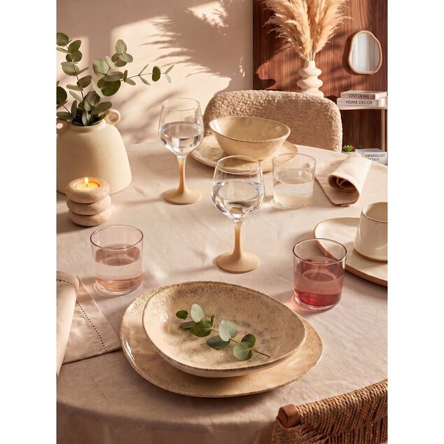 Assiette creuse fa&iuml;enceTrior beige 20x23cm