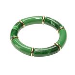 Bracelet tube élastique époxy et acrylique vert émeraude