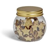 &Eacute;toile d&eacute;coration de table bois paillet&eacute; dor&eacute; ou argent&eacute; x80 - 2 mod&egrave;les