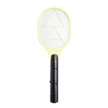 Raquette &eacute;lectrique attrape insectes &agrave; piles plastique jaune