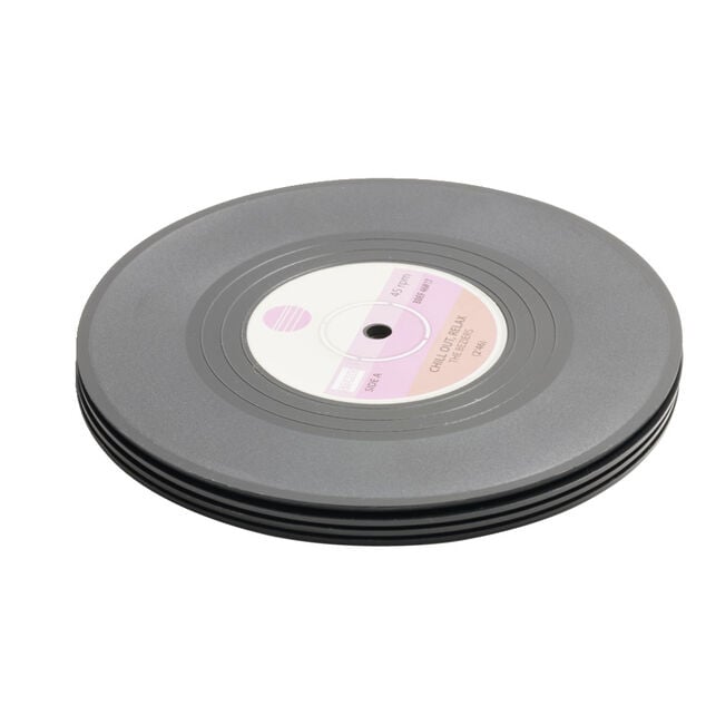 Dessous de verre forme vinyle &Oslash;10,5cm 4 pi&egrave;ces