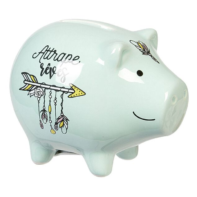 Tirelire cochon bleu attrape rêves