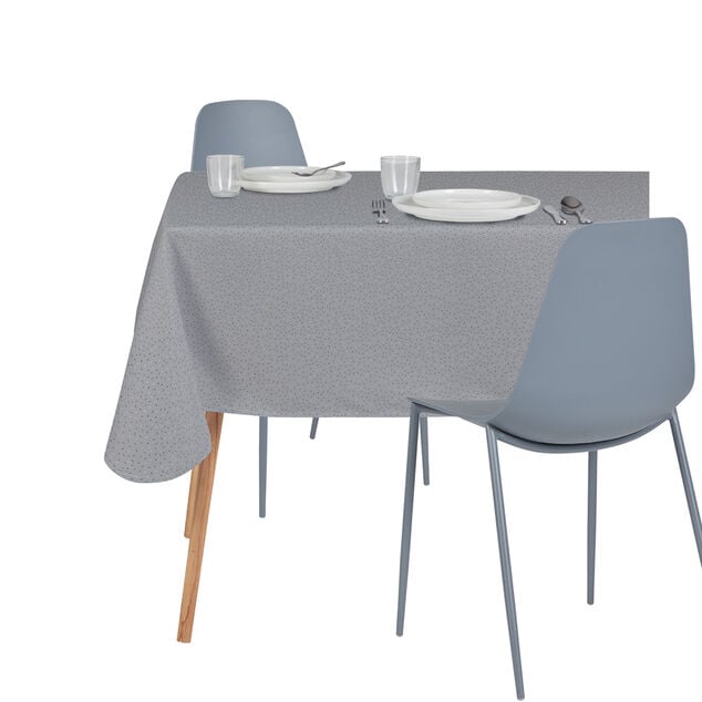 Nappe rectangulaire en tissu motif petits traits 140x250 cm