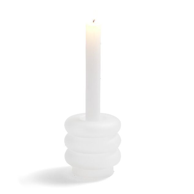 Bougeoir anneau blanc &Oslash;9xH8,5cm