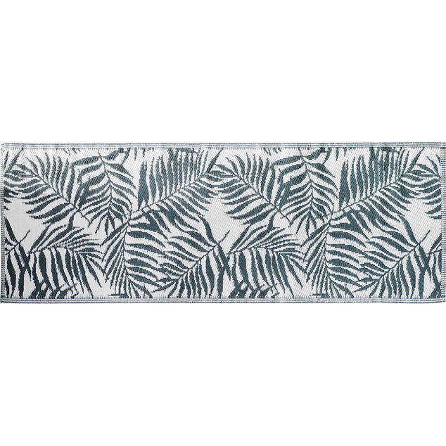 Tapis d'ext&eacute;rieur India motif feuillage vert 200x70 cm