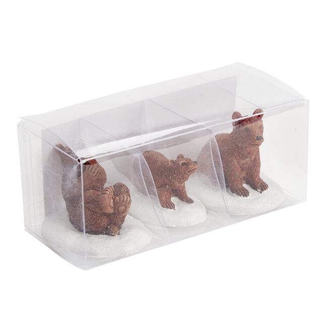 Sujet de Noël famille ours en polyrésine 3 pièces