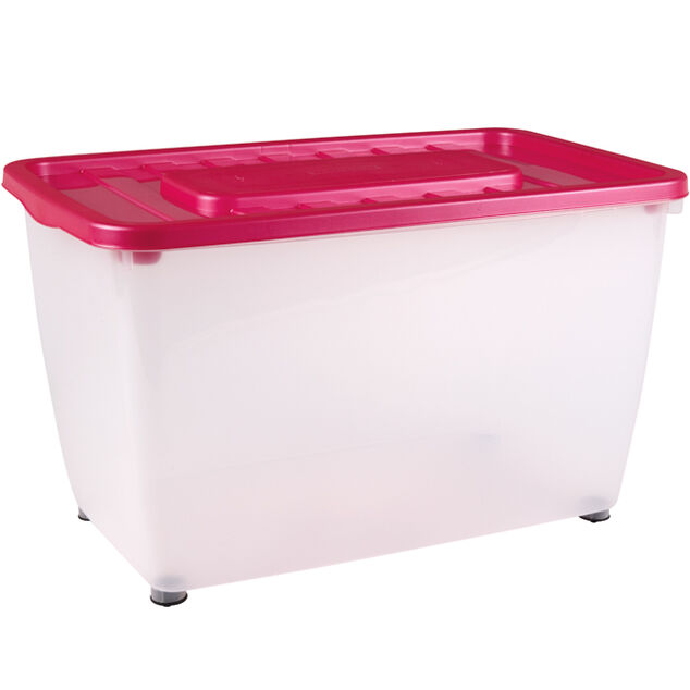 Box de rangement plastique &agrave; roulettes 46L (plusieurs mod&egrave;les)
