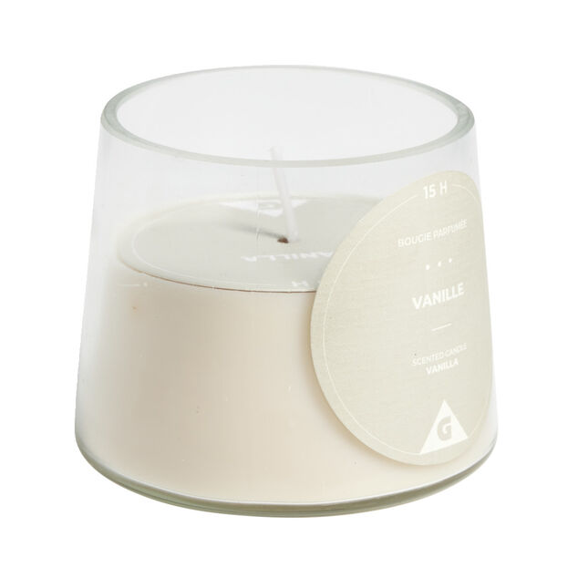 Bougie dans verre senteur vanille Ø9xH7.5cm