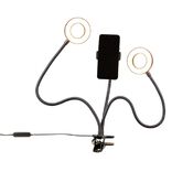 Anneau lumineux flexible &agrave; LED x2 avec support pour smartphone