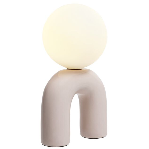 Lampe &agrave; poser c&eacute;ramique forme pont avec boule 12x16xH25cm (2 mod&egrave;les)