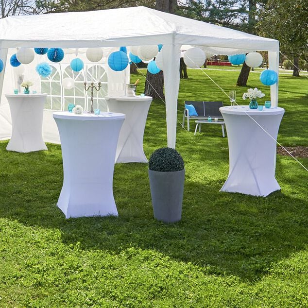 Housse pour table haute Fiesta blanc Ø80xH110cm