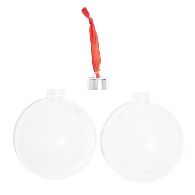 Boule de No&euml;l transparente personnalisable &Oslash;8cm