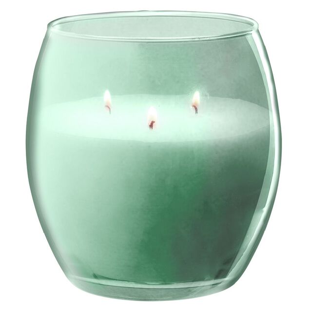 Bougie XL dans verre coloré vert senteur eucalyptus 36H