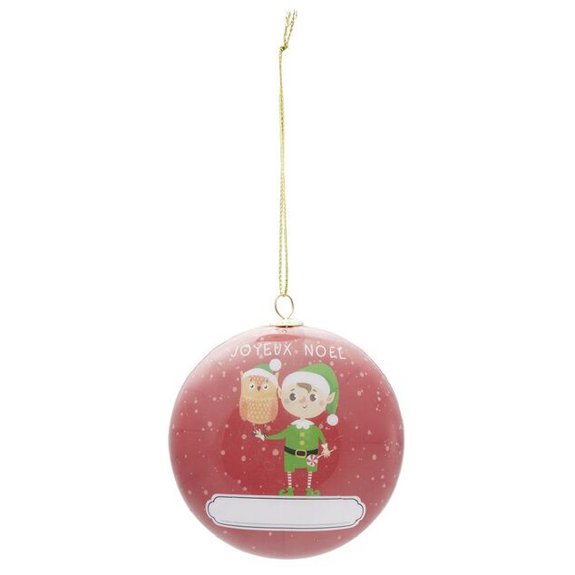 Boule de No&euml;l personalis&eacute;e &Oslash;8x3,5 cm