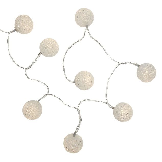 Guirlande de Noël lumineuse boule dorée 165 cm