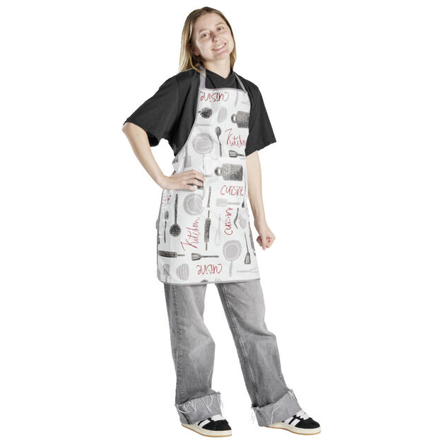 Tablier de cuisine avec inscriptions 72x65cm
