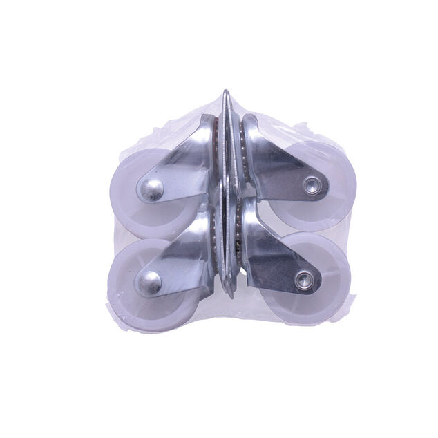 Roulette en plastique blanc - Lot de 4