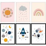 Cadre décoratif enfant x3 bois et verre 25xH35cm (2 modèles)