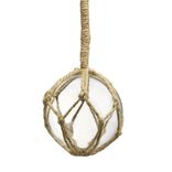 Boule d&eacute;corative en verre et jute &Oslash;11,5xH12cm (3 mod&egrave;les)