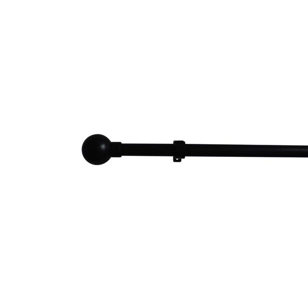 Tringle &agrave; rideau extensible 95-180 cm embout boule noir