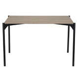 Table en bois 4 personnes pieds m&eacute;tal noir Luffi 120x80xH75cm