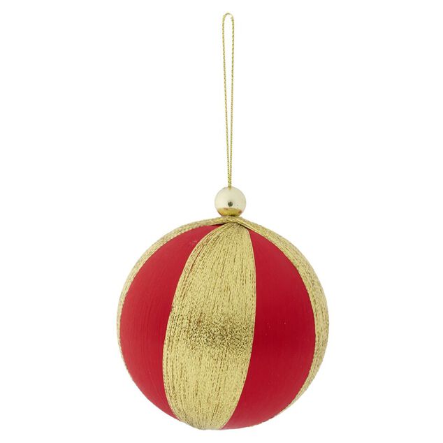 Boule de No&euml;l fil couleur ray&eacute;e &Oslash;8cm (3 mod&egrave;les)
