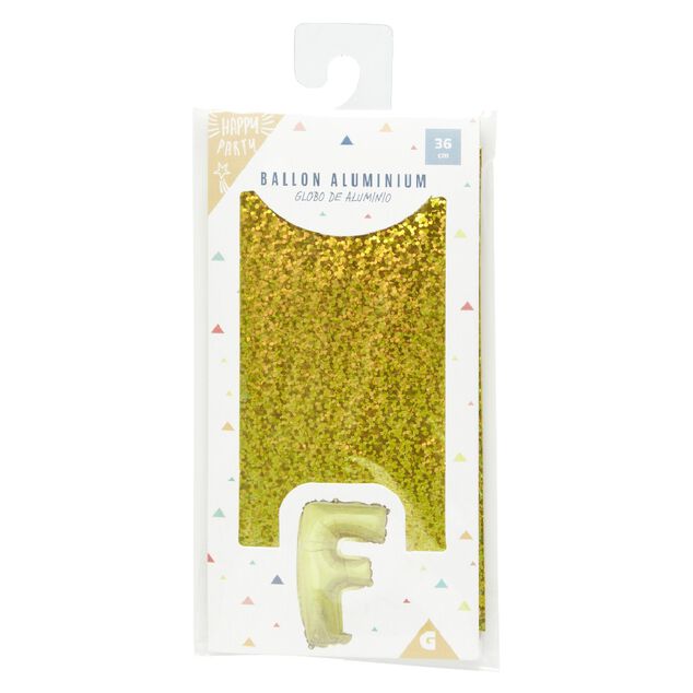 Ballon forme lettre F aluminium (2 modèles argenté ou doré)