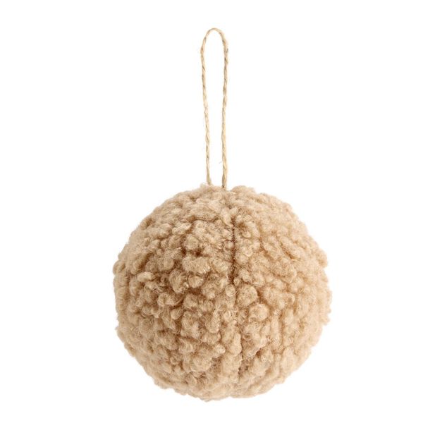 Boule de No&euml;l laine boucl&eacute;e &agrave; suspendre (4 mod&egrave;les)