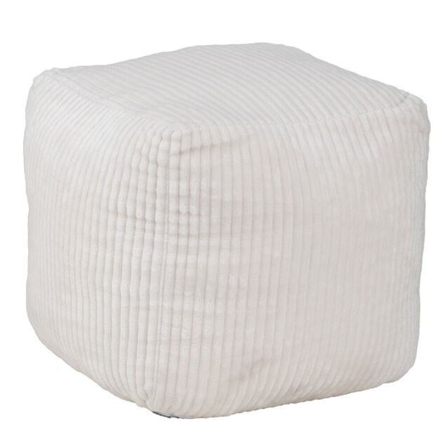 Pouf Haly tissu c&ocirc;tel&eacute; beige 40x40xH40cm