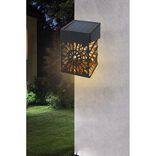 Lampe solaire design fleur plastique noir 7,6x5,2xH10,3cm