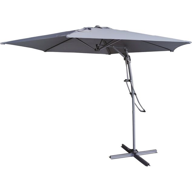 Parasol d&eacute;port&eacute; Malaga &Oslash;345xH245cm gris anthracite