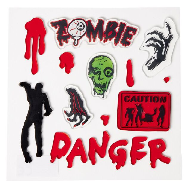 Sticker gel phosphorescent autocollant Halloween x9