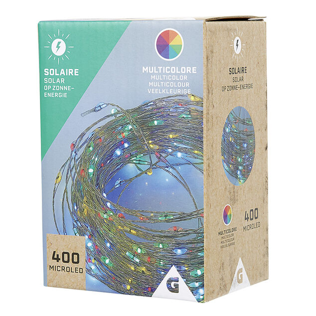 Guirlande lumineuse Solaire 400 microled Multicolore 20 m