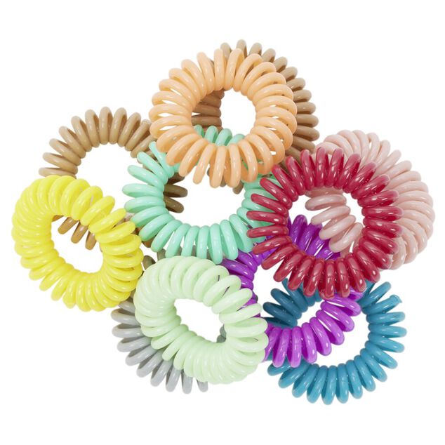 Lot de 10 chouchous spirales dans bo&icirc;te