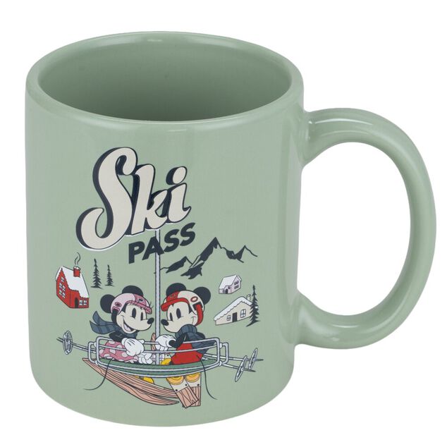 Mug Disney Mickey Ski Pass avec pochoir Barista 33cl