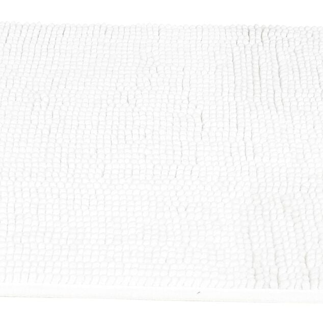 Tapis de salle de bain chenille blanc 45x65cm