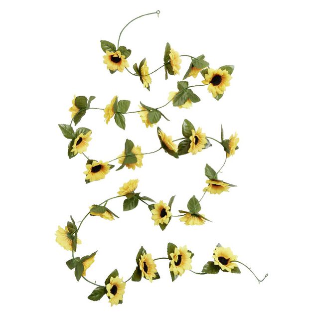 Guirlande tournesol artificiel 26 t&ecirc;tes L150cm