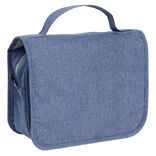 Trousse de toilette &agrave; suspendre bleu denim L.22xl.18,5xH.9cm