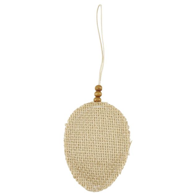 Figurine jute &agrave; suspendre d&eacute;co P&acirc;ques 5x1xH18cm