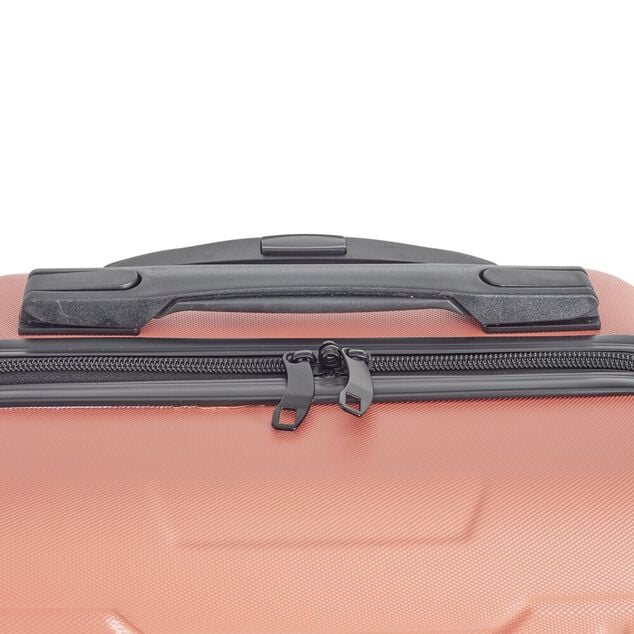 Valise cabine 26L lowcost trolley 4 roulettes amovibles plastique ABS corail