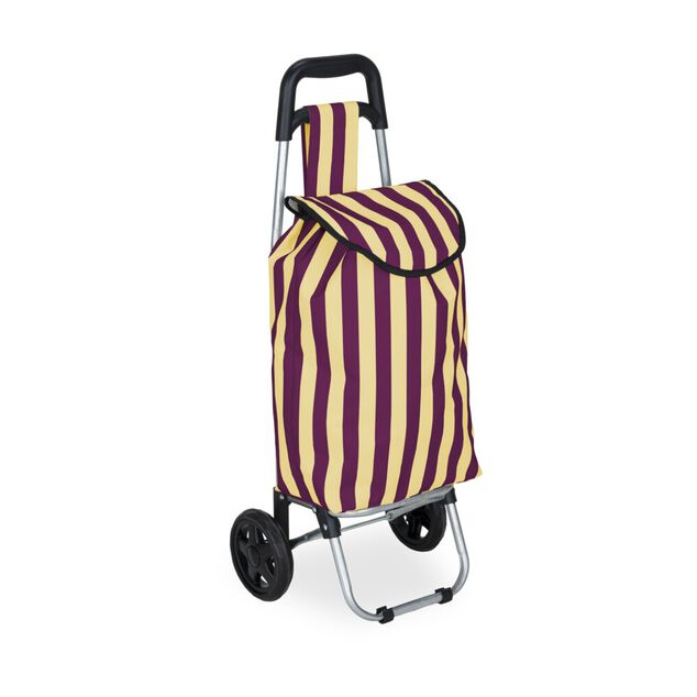 Chariot de course 25L rayures bayad&egrave;res trolley avec 2 roulettes (2 mod&egrave;les)