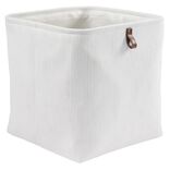 Pani&egrave;re Box Cube effet velours 31x31x31cm blanc