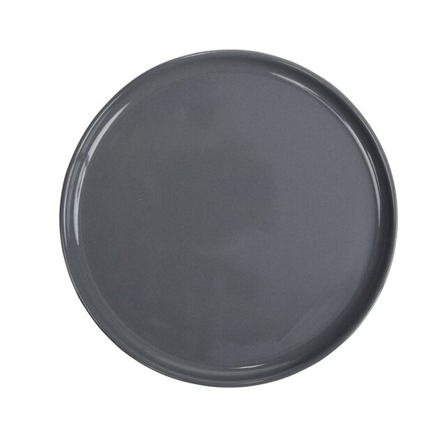 Assiette &agrave; dessert ronde Nordic porcelaine gris &Oslash;22cm