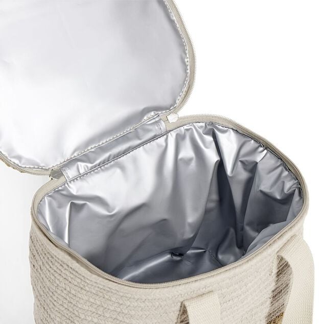 Sac fra&icirc;cheur 9L jute beige et coton marron 23x18,5x20cm