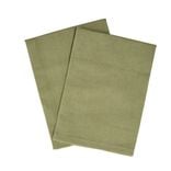 Serviette de table carr&eacute;e coton vert kaki 44x44cm x2