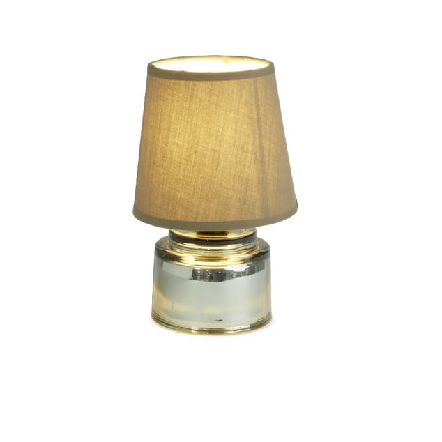 Lampe &agrave; poser &Oslash;12xH22cm verre et polyester vert